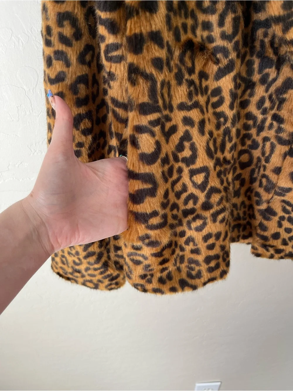 Sanctuary Over the Rainbow Faux Fur Leopard Animal Print Coat Mob Wife Med NEW